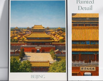 Forbidden City Travel Poster: Beijing China Wall Art Print