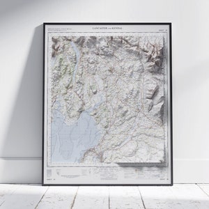 Lancaster & Kendal ~ Flache 2D Reliefkarte Vintage Style Print Poster Wand Kunst Dekor