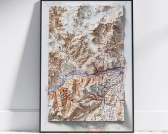 Hood River Oregon Topographic Map Print: Vintage Style Wall Art
