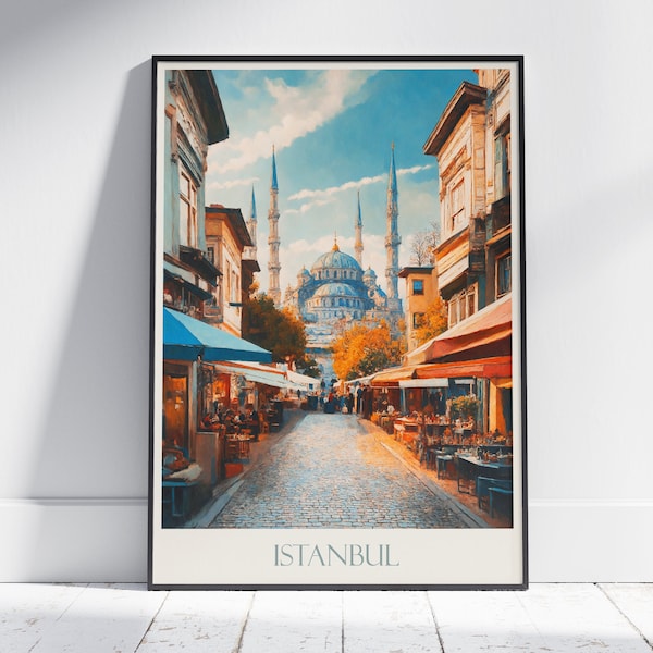 Istanbul Travel Print ~ Turkiye Turkey Travel Poster Wall Art Home Decor Gift Personalized Framed