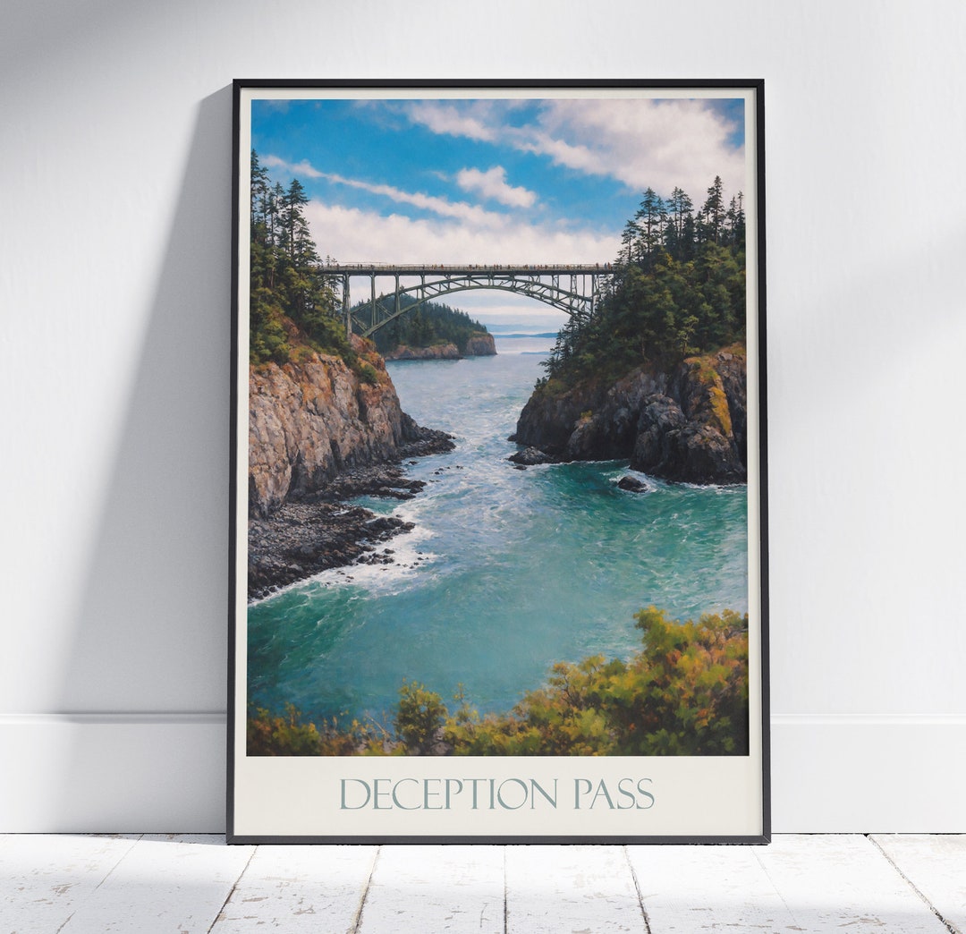 Deception Pass Travel Poster: Washington State Park Art Print - Etsy