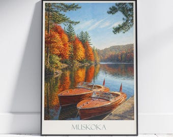 Muskoka Travel Poster: Ontario Lakeside Art Print