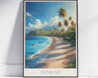 Trinidad Travel Print ~ Travel Poster | Painted Wall Art Print & Home Decor | Framed Personalized Print | Vacation Travel Gift