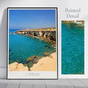 Cyprus Travel Print ~ Travel Poster | Painted Wall Art Print & Home Decor | Framed Personalized Print | Vacation Travel Gift