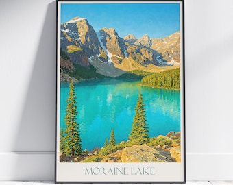 Moraine Lake Travel Poster: Banff National Park Art Print