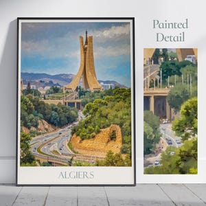 Algiers Travel Print ~ Algeria Travel Poster | Painted Wall Art Print & Home Decor | Framed Personalized Print | Vacation Travel Gift