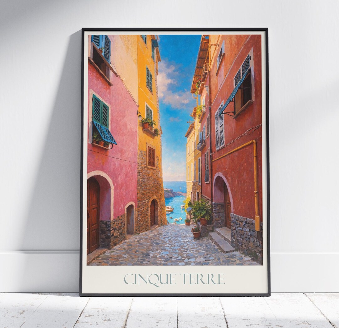 Cinque Terre Travel Print ~ Italy Travel Poster | Painted Wall Art ...
