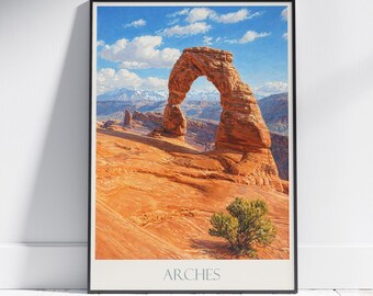 Delicate Arch Print: Arches National Park Travel Poster