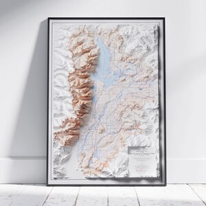 Grand Teton National Park, Wyoming ~ Vintage Shaded Relief Flat 2D Map Print ~ Poster Wall Art Decor Topography