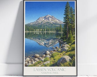 Poster zum Lassen-Volcanic-Nationalpark: Reisekunst aus Kalifornien