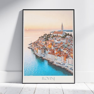 Rovinj Travel Print ~ Croatia Travel Poster | Painted Wall Art Print & Home Decor | Framed Personalized Print | Vacation Travel Gift