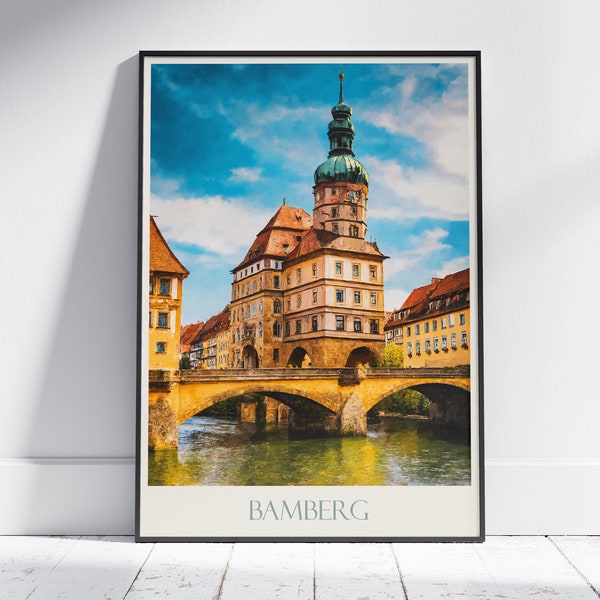 Bamberg Travel Print ~ Germany Travel Poster | Painted Wall Art Print & Home Decor | Framed Personalized Print | Vacation Travel Gift