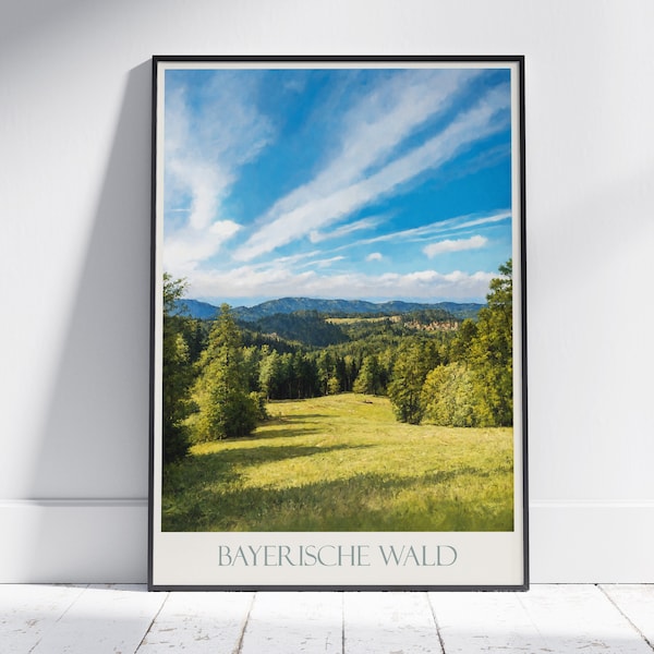 Bayerische Wald Travel Print ~ Germany Travel Poster | Painted Wall Art & Home Decor | Framed Personalized Print | Vacation Travel Gift