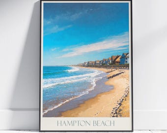 Hampton Beach New Hampshire Travel Poster: Coastal Wall Art