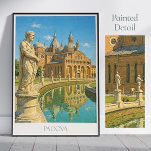 Padua Travel Print ~ Padova Italy Roman Travel Poster | Painted Wall Art & Home Decor | Framed Personalized Print | Vacation Travel Gift