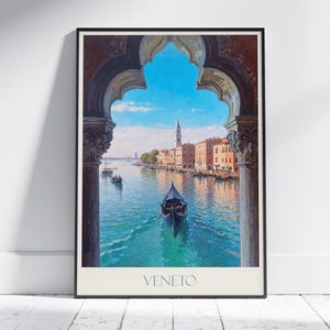 Veneto Travel Print ~ Italy Travel Poster | Painted Wall Art & Home Decor | Framed Personalized Print | Vacation Travel Gift