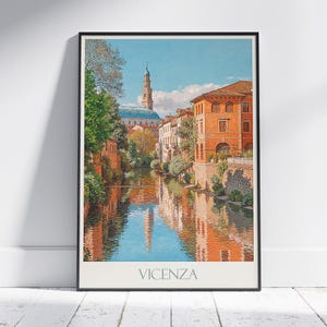 Vicenza Travel Print ~ Italy Travel Poster | Painted Wall Art & Home Decor | Framed Personalized Print | Vacation Travel Gift