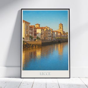 Lecce, Italy Travel Poster | Painted Apulian Cityscape Art Print | Southern Italy Home Decor | Italian Vacation Gift