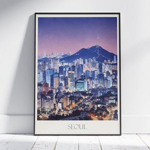 Seoul Travel Print ~ Korea Travel Poster | Painted Wall Art Print & Home Decor | Framed Personalized Print | Vacation Travel Gift