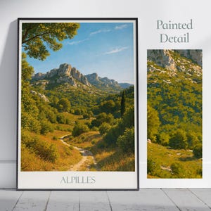 Les Alpilles Travel Print ~ France Travel Poster Wall Art Home Decor Gift Personalized Framed