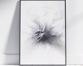 Mount Rainier, Washington Map ~ 2D Minimalist Print ~ Plain Topographic Poster Modern Wall Art Decor