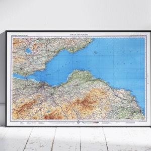 Firth of Forth, Écosse ~ carte vintage impression affiche murale Art déco