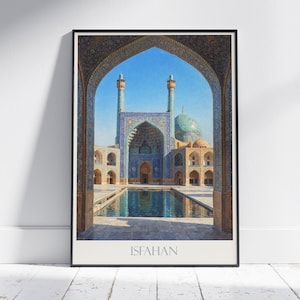 Isfahan Mosque Art Print: Persian Tile Iran Wall Decor