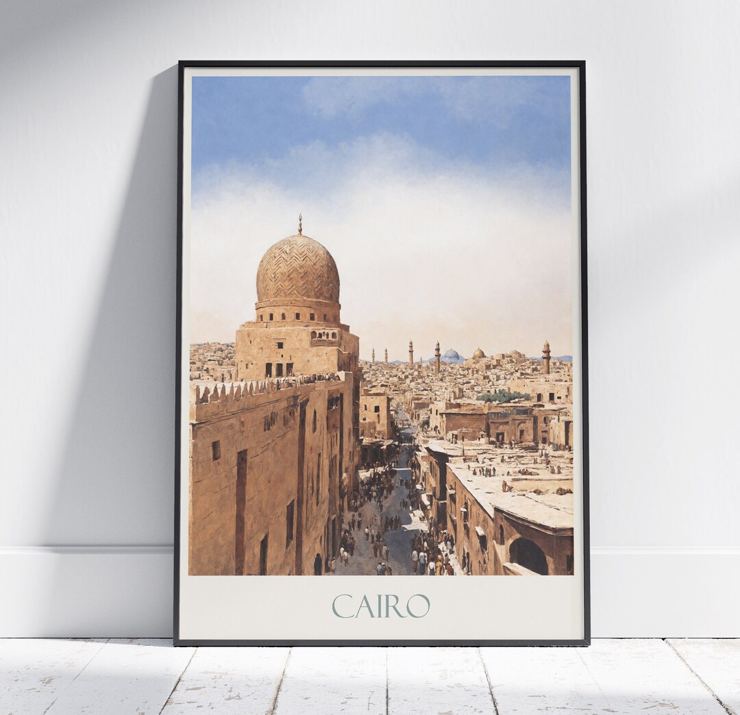 Cairo Travel Print Egypt Travel Poster Painted Wall Art Print & Home ...