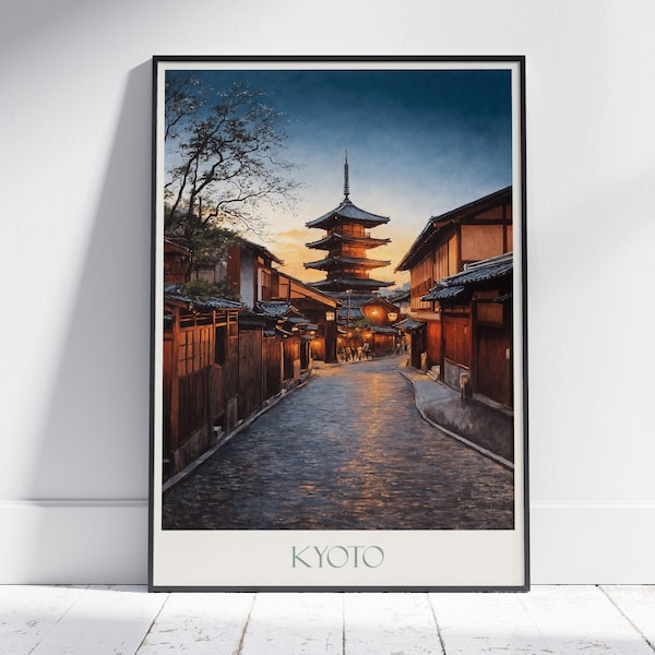 Kyoto Travel Print ~ Japan Travel Poster | Painted Wall Art Print & Home Decor | Framed Personalized Print | Vacation Travel Gift