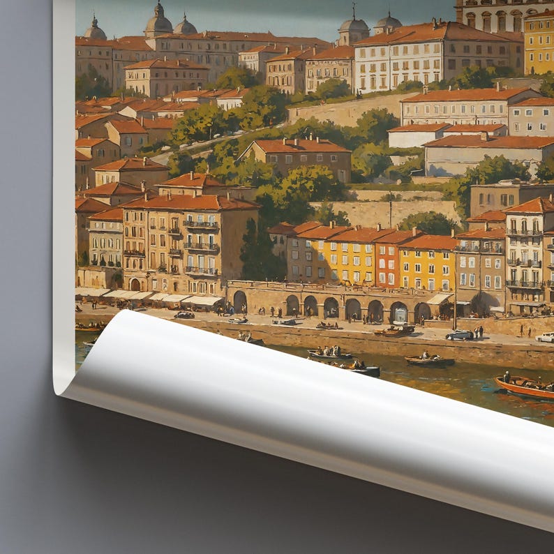 Porto Portugal Travel Poster: Douro River Cityscape Art Print image 2