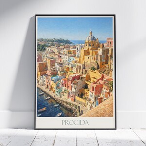 Procida Italy Travel Poster: Colorful Coastal Art Print
