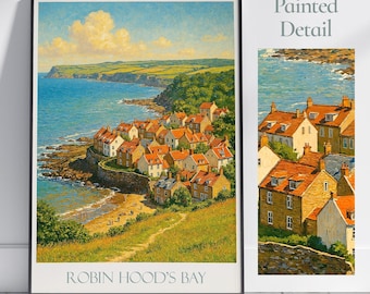 Robin Hood's Bay Print: Yorkshire Coast Travel Poster