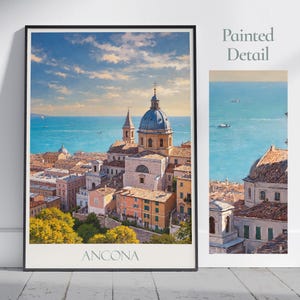 Ancona Travel Print ~ Italy Travel Poster | Painted Wall Art & Home Decor | Framed Personalized Print | Vacation Travel Gift