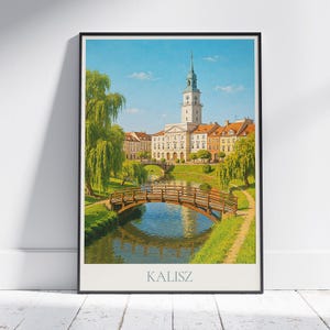 Kalisz Poland Oldest City Art Print | Town Hall Prosna River Poster | Picturesque Polish Town Wall Decor | Europe Gift