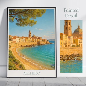 Alghero Sardinia Travel Poster: Coastal Italy Wall Art