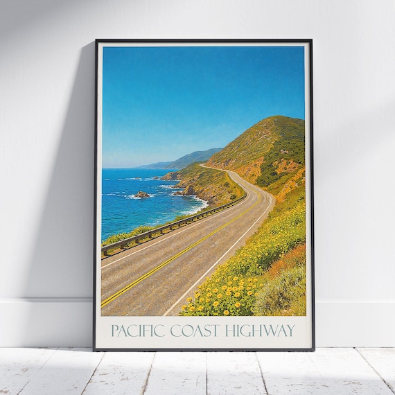 Big Sur Travel Poster: Vintage Pacific Coast Highway (PCH) Art