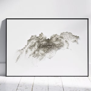 Slowakei Karte ~ Flacher minimalistischer topografischer 2D-Druck ~ Relief Poster Wandkunst Modernes Dekor