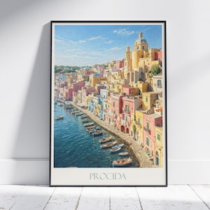 Procida Italy Travel Poster: Colorful Island Art Print