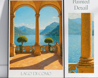 Lake Como Travel Poster: Villa del Balbianello, Italy Wall Art