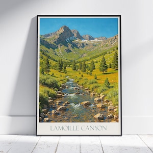 Lamoille Canyon reseaffisch: Ruby Mountains Nevada konsttryck