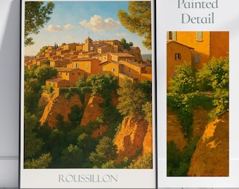 Roussillon France Travel Poster: Provence Village Art Print