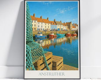Anstruther Harbour Scotland Print: Coastal Fishing Village Seascape