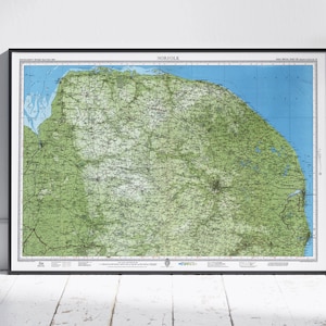 Impression de carte vintage de Norfolk ~ Art déco murale affiche