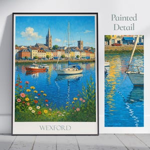 Wexford Travel Print ~ Ireland Travel Poster | Painted Wall Art Print & Home Decor | Framed Personalized Print | Vacation Travel Gift