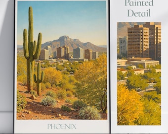 Phoenix Arizona Travel Poster: Vintage Desert Art Print