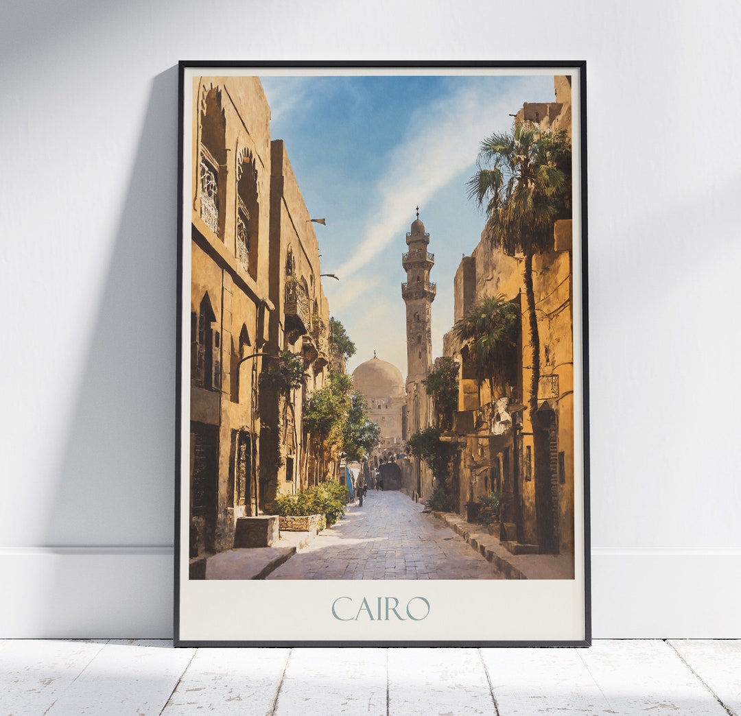 Cairo Travel Print Egypt Travel Poster Painted Wall Art Print & Home ...
