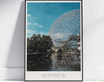 Montreal Reisedruck, Biosphäre ~ Quebec Kanada Reiseposter Wandkunst Home Dekor Geschenk personalisiert gerahmt