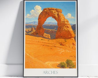 Delicate Arch Print: Arches National Park Travel Poster