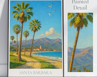 Santa Barbara Travel Poster: California Coastal Art Print