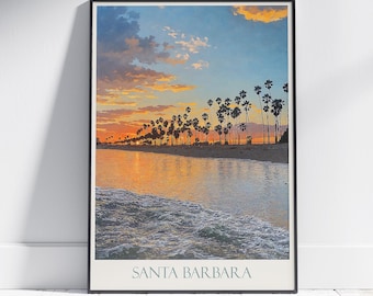 Santa Barbara Travel Poster: California Coastal Art Print